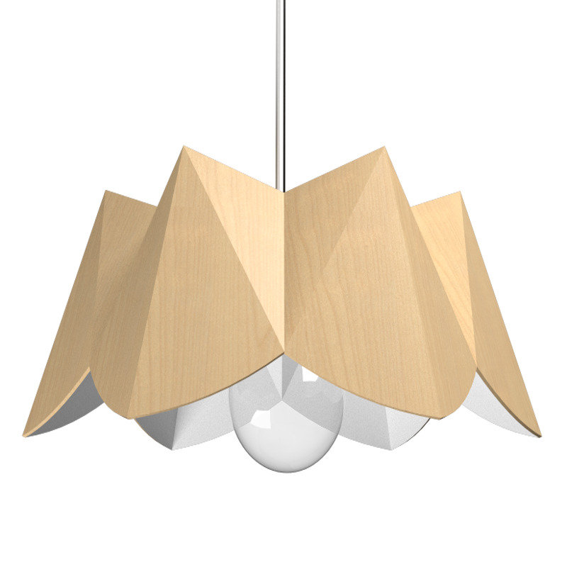 Physalis 1 - Light Pendant, 9.75" H x 25.74" W x 25.74" D, American Walnut