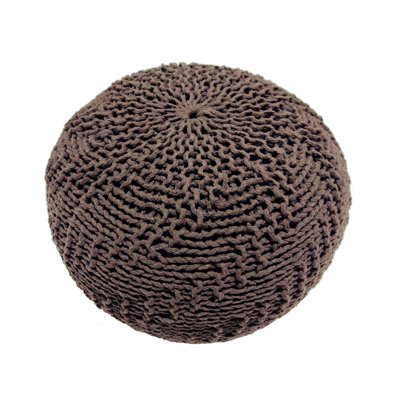 HAZEL POUF – Modern Round Knit Pouf with Eco-Friendly PET Yarn for Indoor and Outdoor Use.