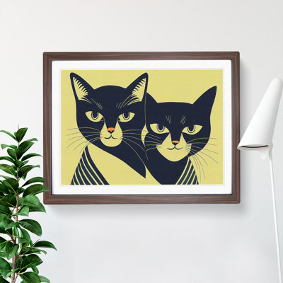 Art Deco Cats Vol.1 1 Piece Single Picture Frame Wall Art
