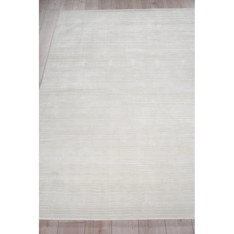 Cavallo Modern handloomed Nylon/Wool White Area Rug, Rectangle 12' x 15', White