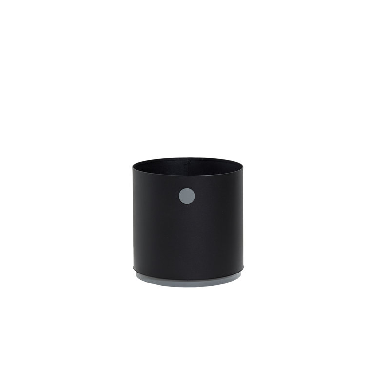 Grow Metal Pot Planter, Lava Gray/Light Gray, 15" H x 15" W x 15" D 