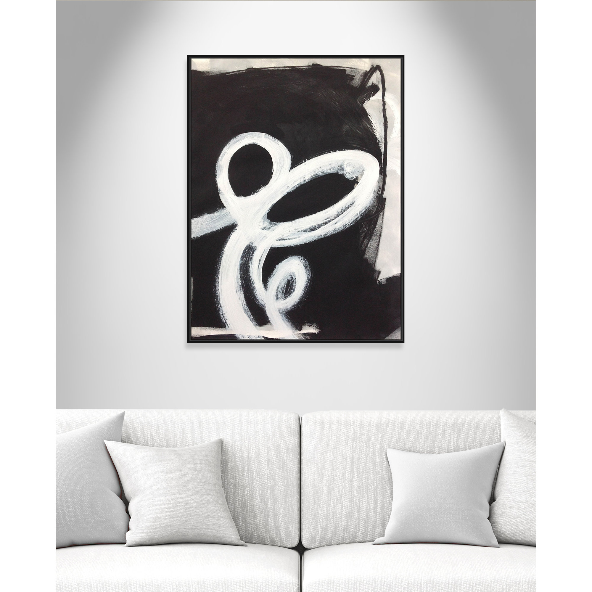 Ansonia Swirly Swirls II Print by , No Mat, Black Floater Framed, 49.5" H x 37.5" W x 2" D