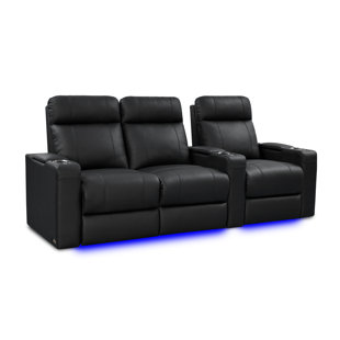 Upholstered Home Theater Seating with Cup Holder