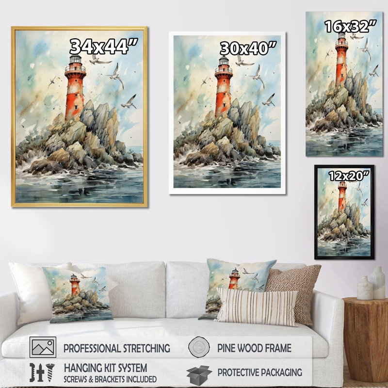 «Ocean Watchtower VI», reproduction sur toile, Toile tendue, H 20 po x l 12 po x P 1 po