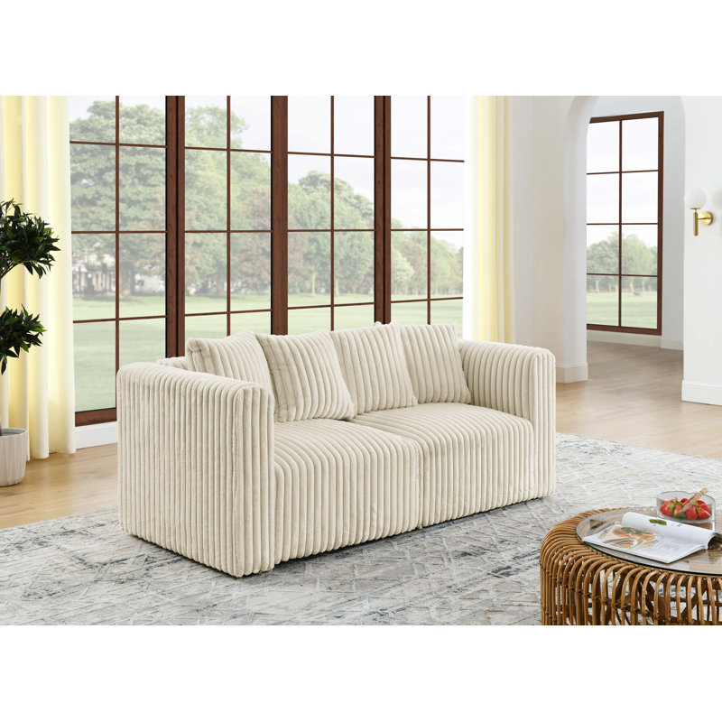 Causeuse CumDivock, Fausse fourrure beige