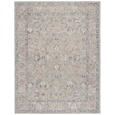 Tapis oriental gris / rouille en laine / coton touffeté à la main Georgiana