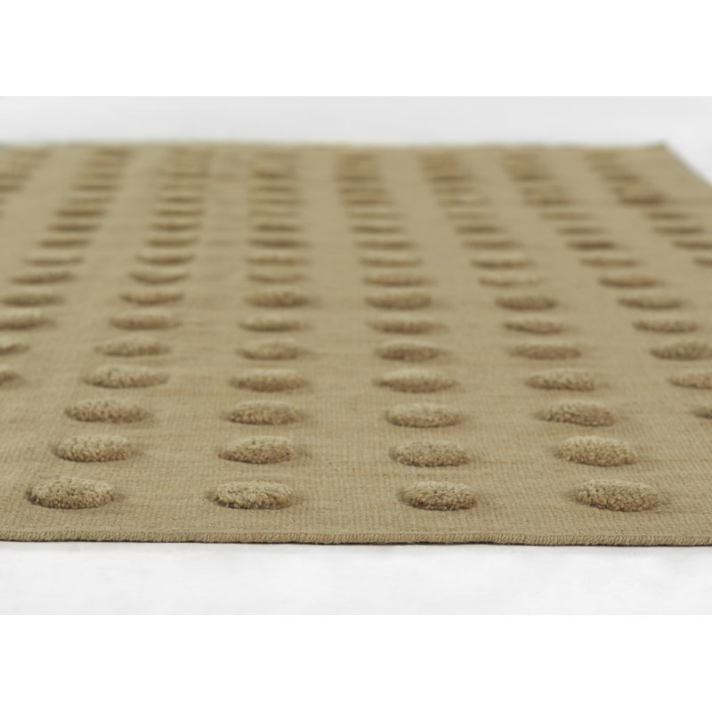 Yousra Rectangle Solid Color Handmade Flatweave Wool Area Rug in Brown, Rectangle 5' x 8'