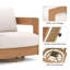 Chaise de patio d'extérieur pivotante avec coussins-122570631