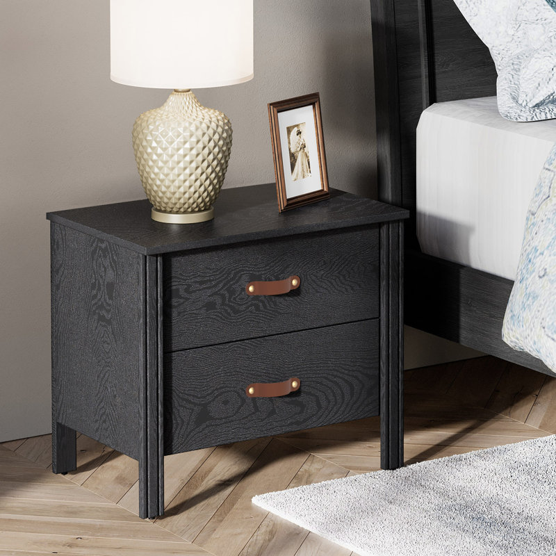 Ashae 2 - Drawer End Table, Black, 1