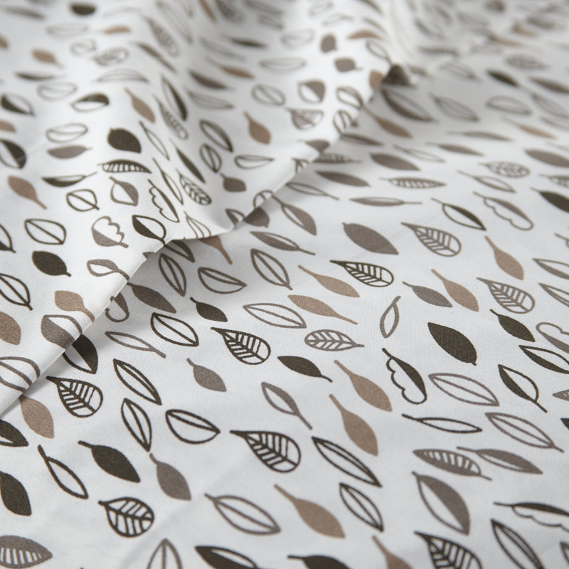 King Botanical Forest White and Gray Microfiber Sheet Set