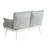 Steel Loveseat And Table, Off White+Grey-1050234381-1050234368