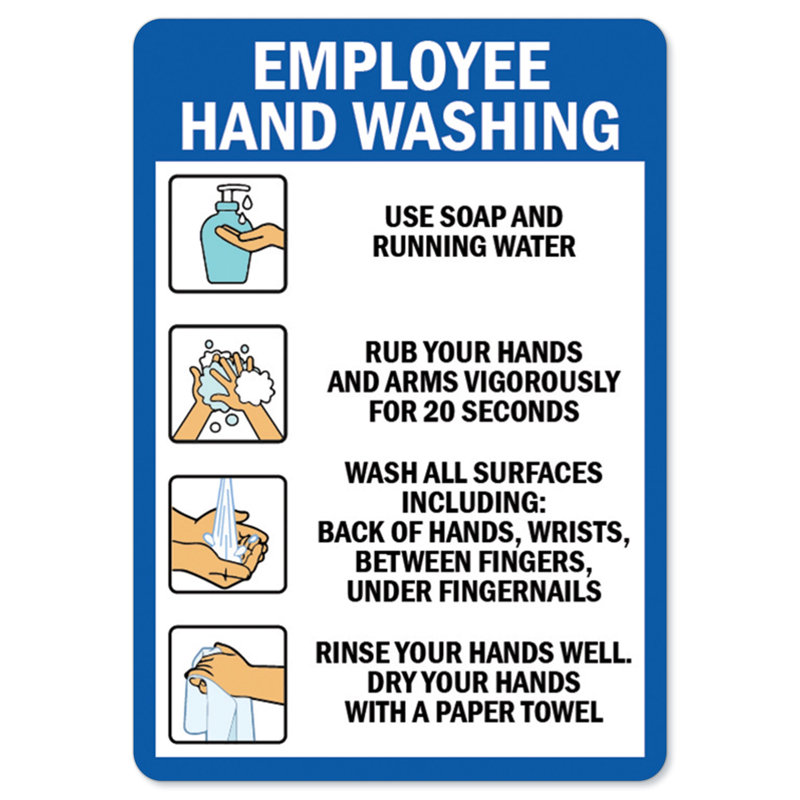 Employee Hand Washing Vinyl Decal 14" X 10"