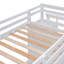 Lit simple superposé au dessus d'un lit simple avec lit gigogne et escalier, blanc-106795580-106795583