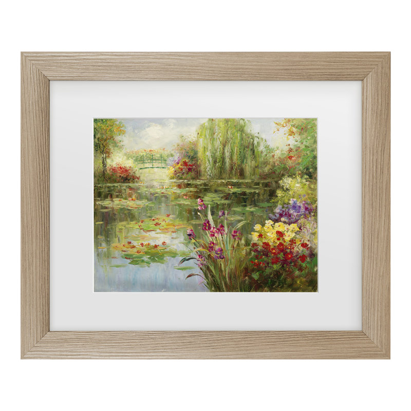 " Water Lilies " by Victor Giton, 14.5" H x 17.5" W x 0.75" D, Silver