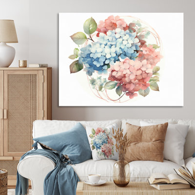 " Pink Green Hydrangea Blooms Heaven II " Mixed Media and Color Photography Print