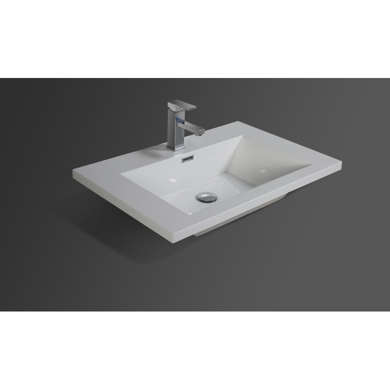 29.375'' Plastic Single Bathroom Vanity Top with Sink