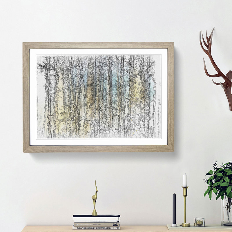 Sunlight upon the Trees in Abstract - Framed Print, 27cm H x 36cm W x 2cm D, Oak Framed