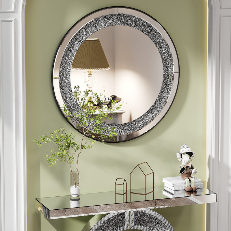 Miroir rond en cristal 33,46 "(85Cm)