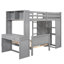 Lit mezzanine simple avec lit autonome, tablettes, bureau et garde-robe-447484479-447484478