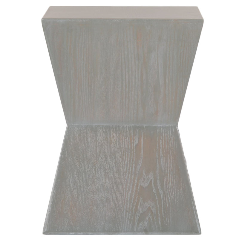 Drum End Table, French Grey