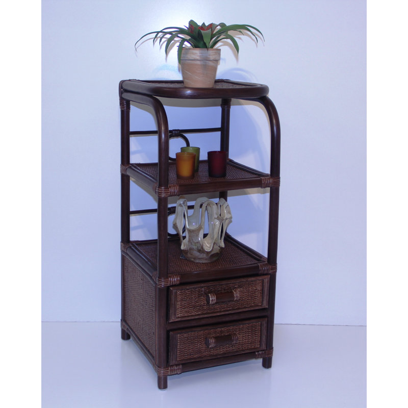 2 - Drawer End Table, Dark Brown