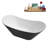 67" Streamline Soaking Glossy Black Freestanding Tub and Tray With Internal Drain-112235394