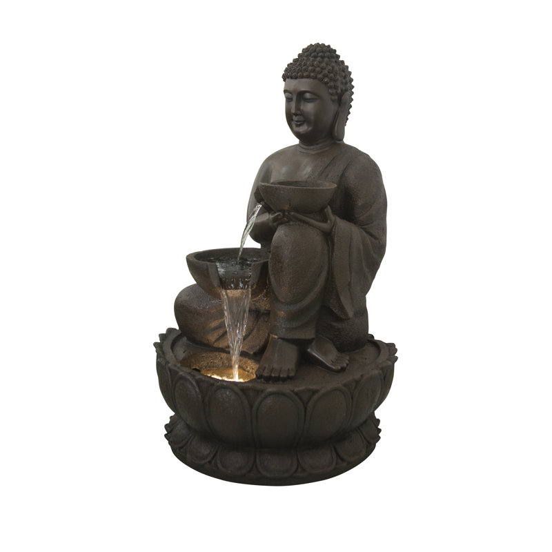 Grande fontaine de Bouddha avec DEL blanc chaud