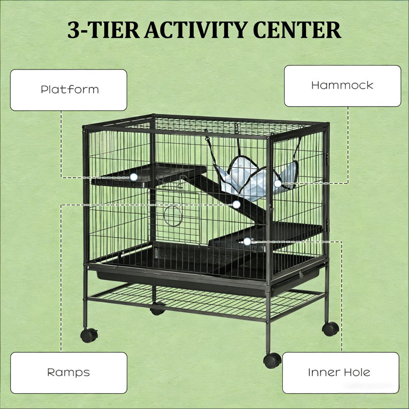 Cage pour animal de compagnie, cage de petit animal, petite cage pour animal avec roues