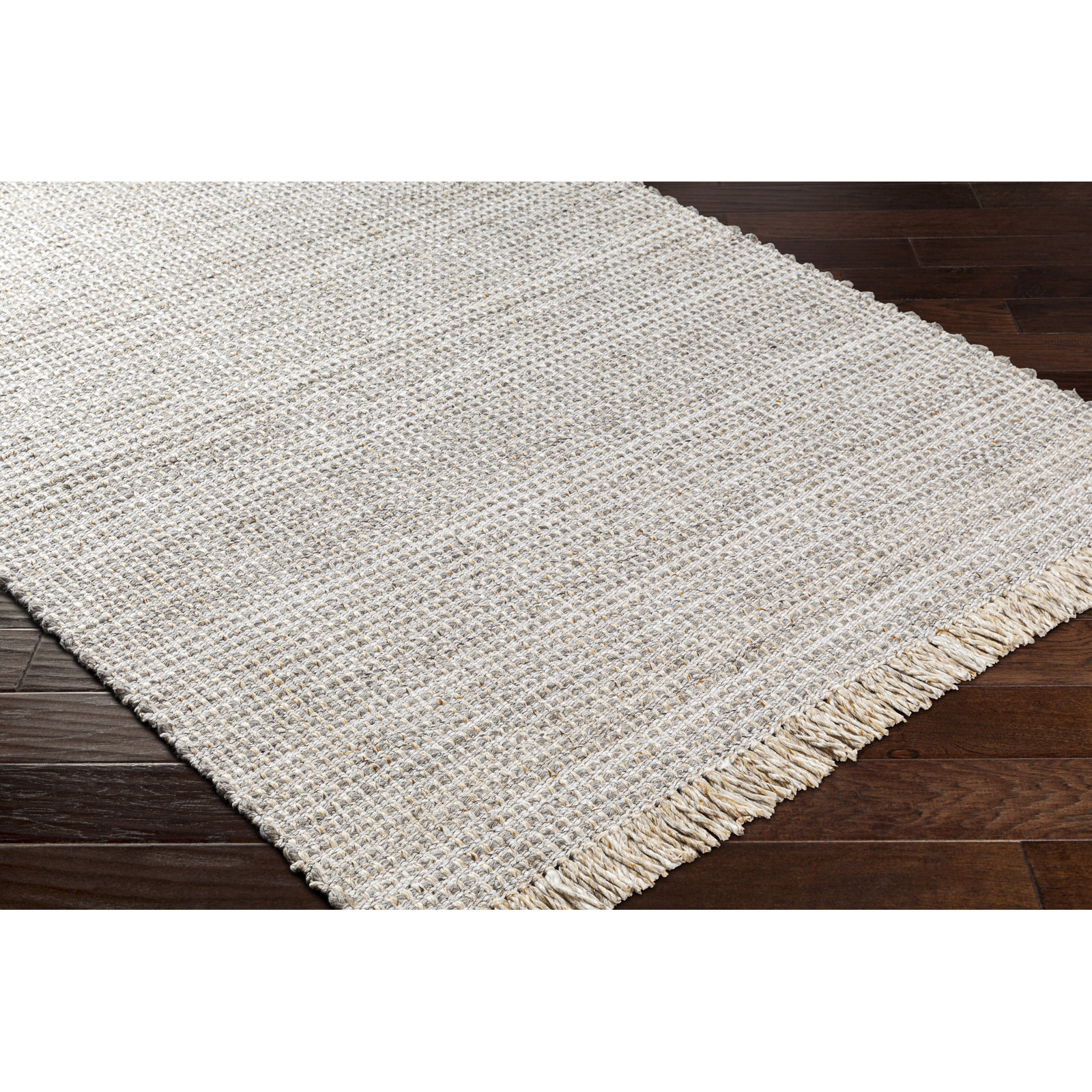 Viewcrest Hand-Woven Taupe Striped Rug, Runner 2'6" x 8'
