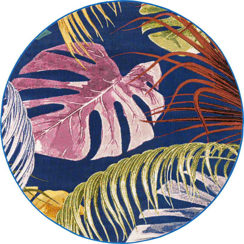 Lavern Floral Indoor Rug, Round 5'3"