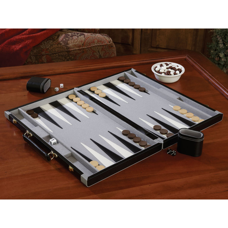 Gray/Black Backgammon Board Game