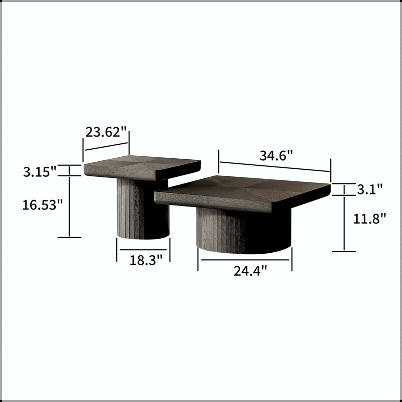 Ensemble de tables basses Modern Modern, Black
