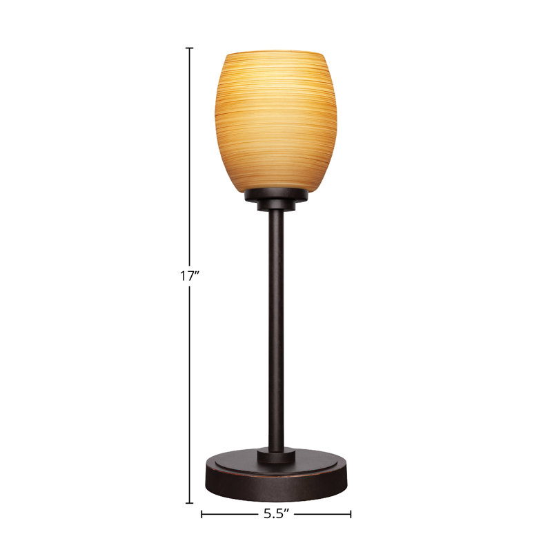 Aneka Accent Lamp Shown With 5" Glass, Canenne, Dark Granite