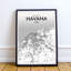 Havana City Map - No Frame Print-1255606354
