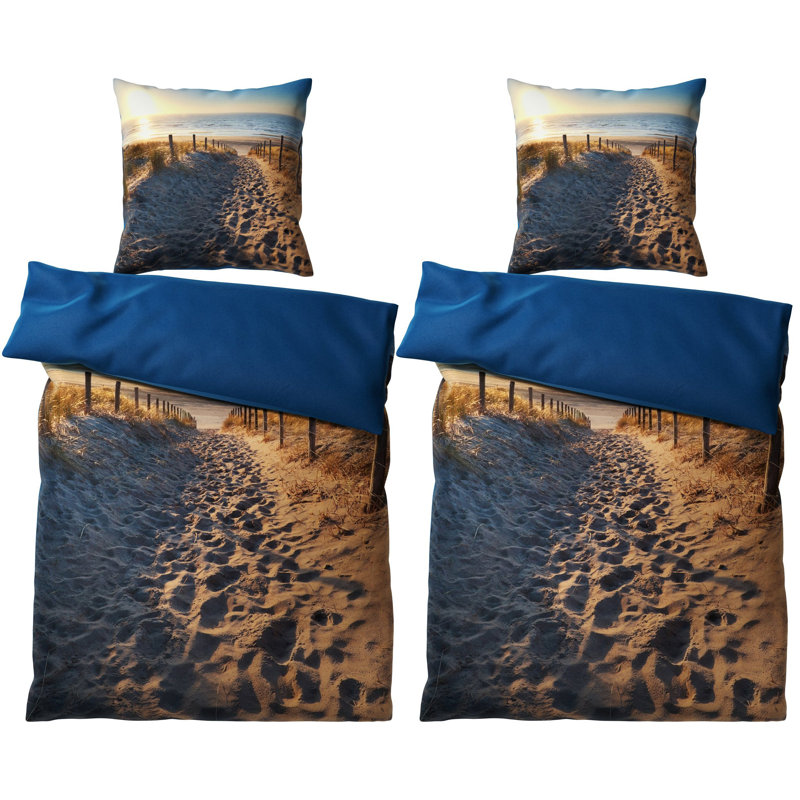 Cotton No Pattern Duvet Cover Set with Pillowcases Included