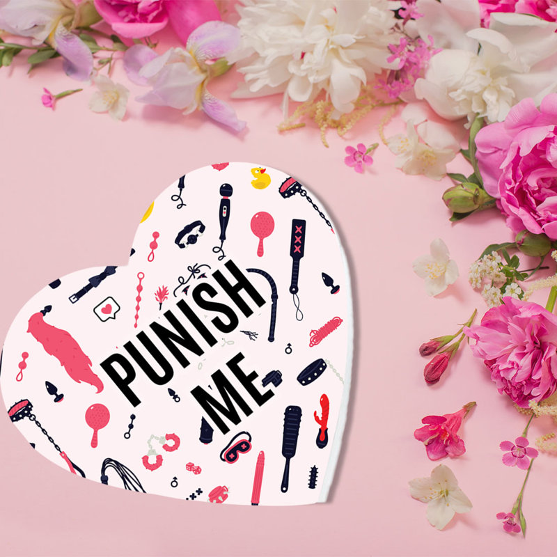 Boîte-cadeau en forme de cœur pour la Saint-Valentin avec couvercle, Punish Me, réutilisable, 8 po x 6 po, paquet de 1