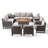 Ingvald 9 Piece All-Weather Wicker Outdoor Patio Family Conversation Set Group With Fire Pit Table-1357337004