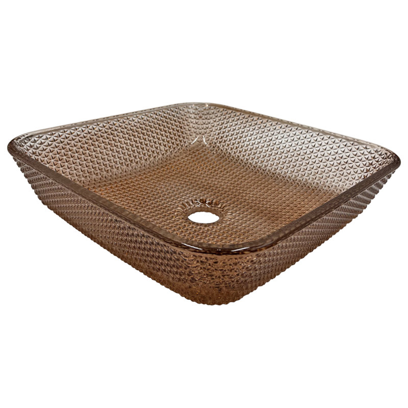 16" AquaLuxe Glass Vessel Sink, Brown