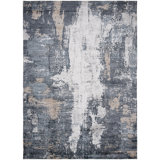 Abstract Area Rug in Blue