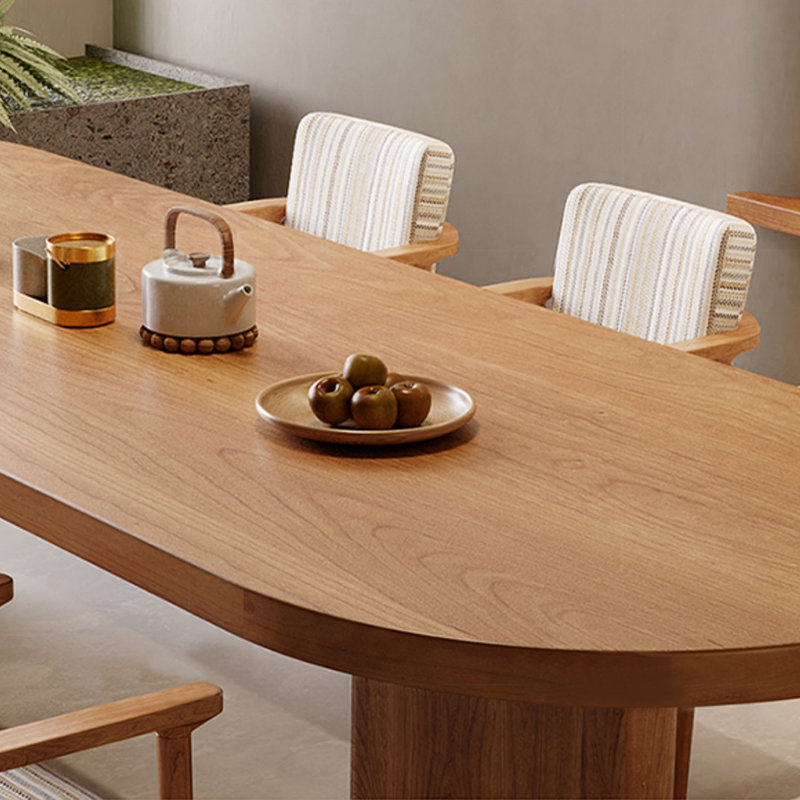 Table de salle à manger ovale brune, H 29,53 po x L 70,87 po x l 31,5 po