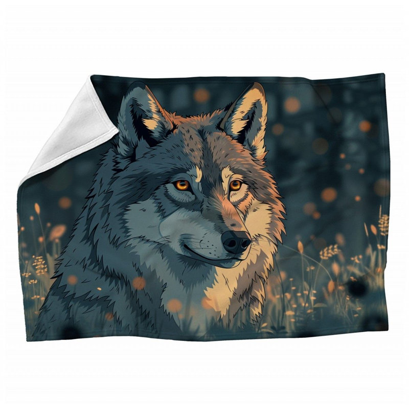 Jeté polaire en forme de loup, Grand lit