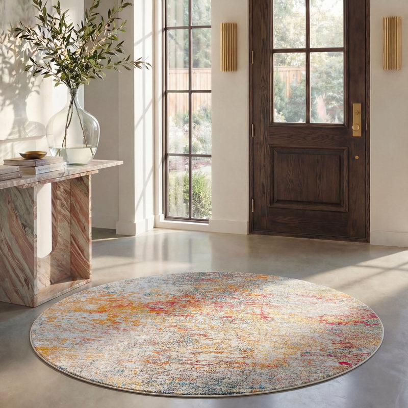 Madison Performance Abstract Rug, Round 6'7"