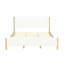 Structure de lit moderne très grand blanc Boucle, revêtement texturé doux, bois d'ingénierie, adaptable aux styles de chambre à coucher selon la taille, la surface, les pieds en bois d'hévéa, décor différent approprié