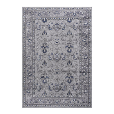 Loom & 5X7 Area Rug In Grey/Blue. Suits Living Room, Dining Room. Stain-, Non-Shedding, Pet , Easy Maintenance, Medium Pile Grey/Blue Rug. Decorates Bedroom, Dining. Stain , Approved,
