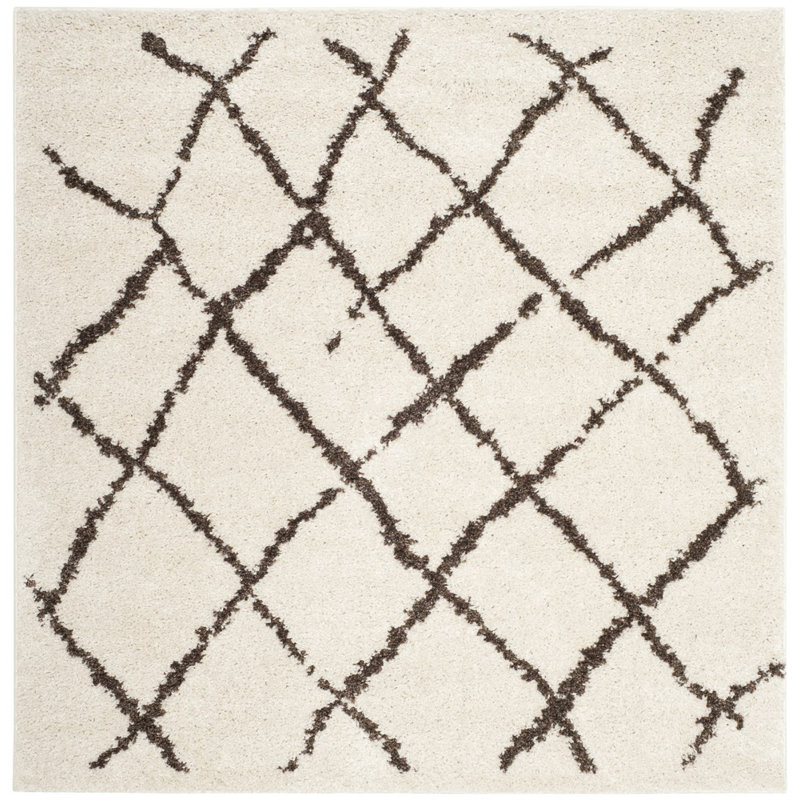 Rodgers Berber Shag Performance Abstract Rug, Square 6'7"