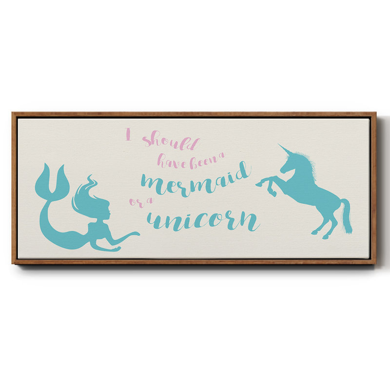 Mermaid Unicorn- Framed Canvas, 12" H x 30" W