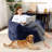 Oversized Bean Bag Chair with Armrests – Ergonomic Lounge Sofa for Adults & Kids – Cozy for Living Room, Bedroom, Game Room – Navy Blue, 51x41x33in