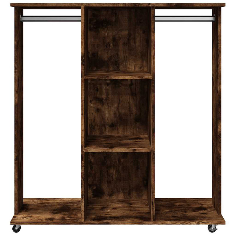 Wardrobe With Wheels 102X38x110 Cm Engineered Wood, Rustic Brown
