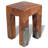 Bohannon vidaXL Solid Teak Wood Stool, Transparent Resin with Crushed Glass, 11.8" x 11.8" x 15.7" Brown