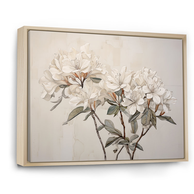 Rhododendron sobre et sobre, H 34 po x l 44 po x P 1,5 po, Cadre naturel flottant